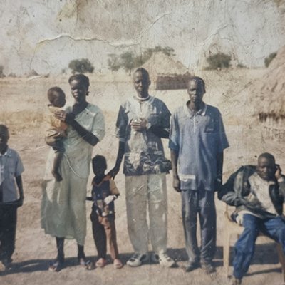 Family in refugee camp in Sudan